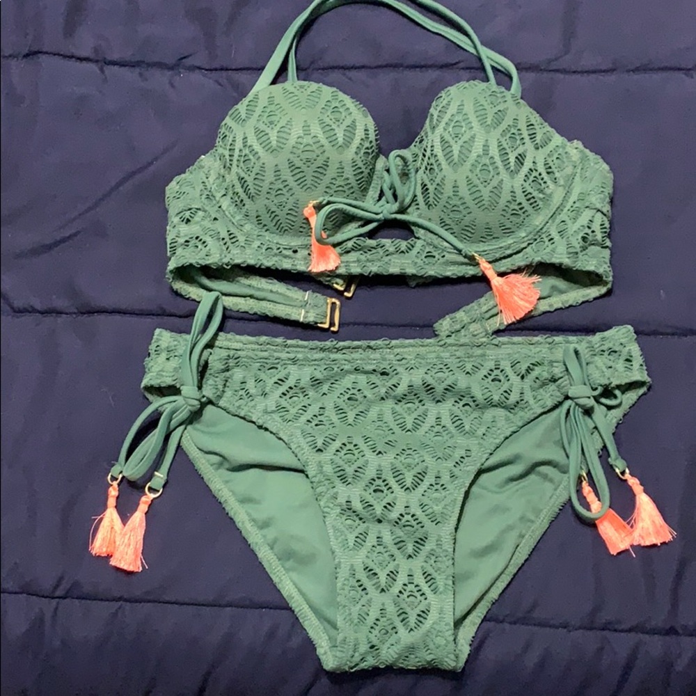 Army green swim suit